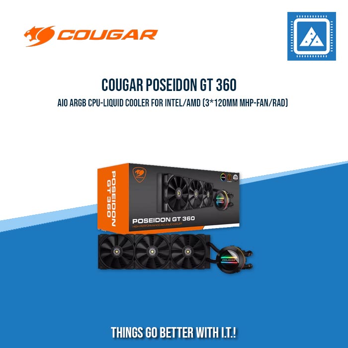 COUGAR POSEIDON GT 240/360 AIO ARGB CPU-LIQUID COOLER FOR INTEL/AMD COUGAR POSEIDON GT 240/360 AIO ARGB CPU-LIQUID COOLER FOR INTEL/AMD